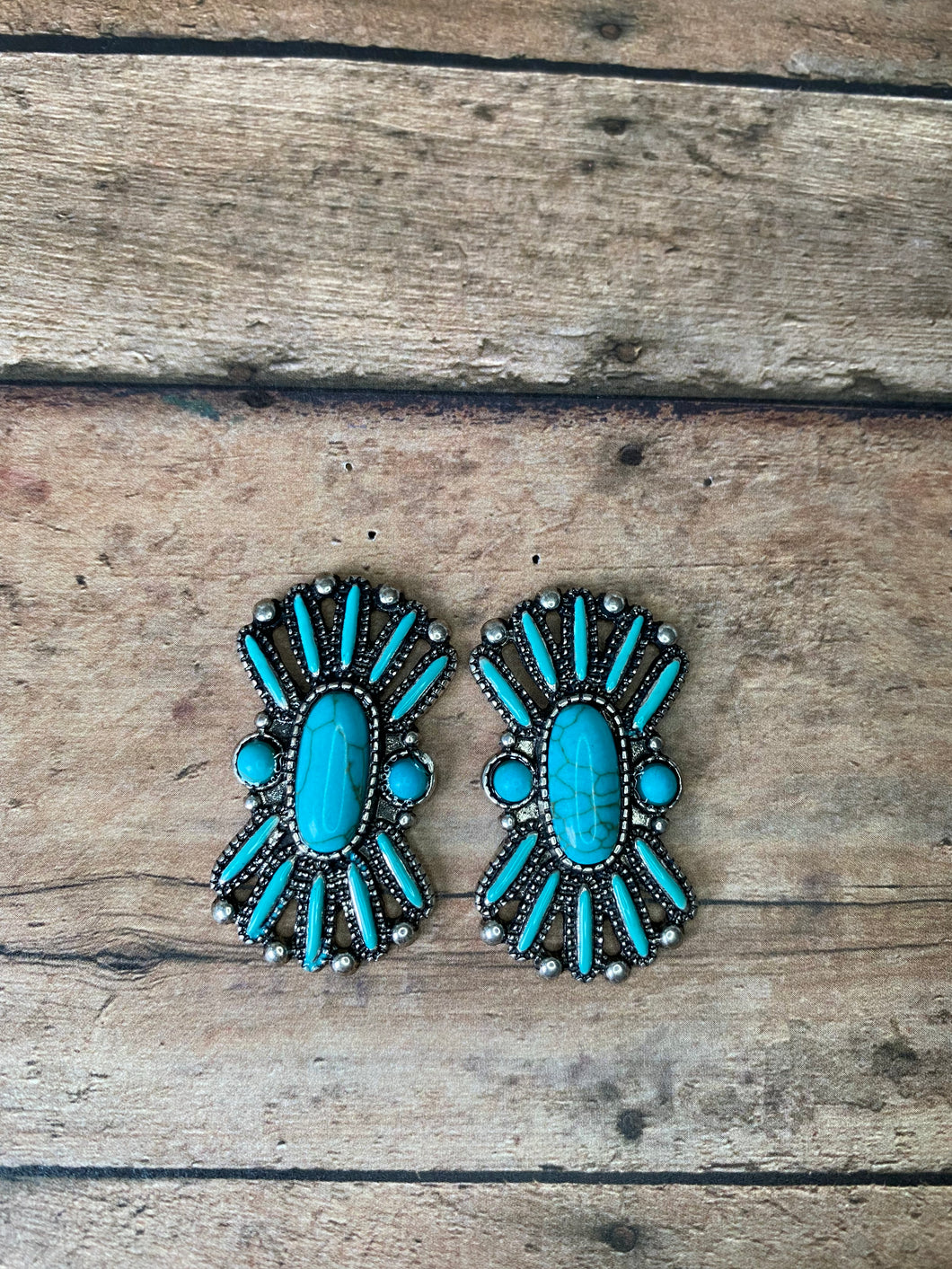 Turquoise flare studs