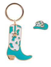 Load image into Gallery viewer, Girly cowgirl keychain &amp; pin