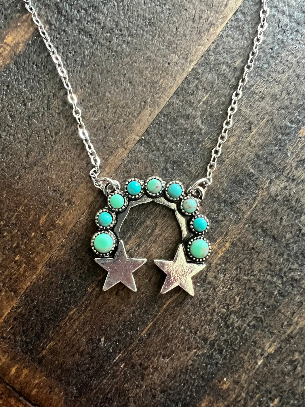 Dainty turquoise star necklace