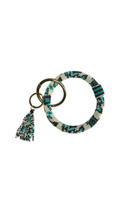 Beaded Aztec keychain