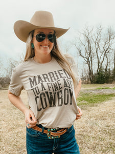 Married to a fine a** cowboy tee